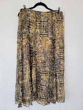 Lark Lane Sz 10 Chiffon Maxi Skirt Crinkle Tribal Print Whimsigoth Y2K Boho picture