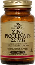 Solgar Zinc Picolinate 22mg 100 Tablets picture