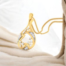 Beautiful 0.70 Cts F/VS1 Round Brilliant Cut Diamond Necklace 14K Gold picture