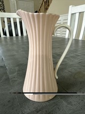 Vintage Lenox 5.5” T Pastel Pink Fluted Pitcher with 24K Gold Trim picture