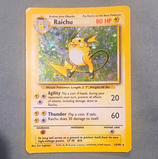 Raichu 14/102 Base Set Unlimited Holo Rare 80 HP English 1999 WOTC picture