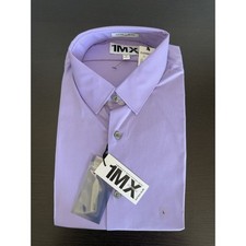 Express 1MX Dress Shirt Mens L Purple Extra Slim Fit Long Sleeve NWT Lavender picture