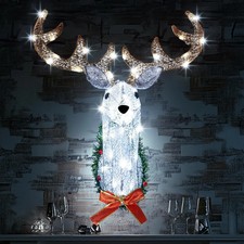 Lighted Christmas Wall Decoration Reindeer Head, 32