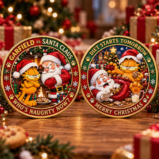 New Garfield and Santa Claus Holiday Commemorative Coin GN113 picture