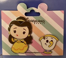 Disney ~ Disneyland Paris ~ Cute Collection BELLE And CHIP Pin Set ~  Adorable  picture