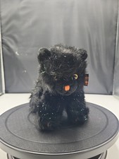 VTG Russ Berrie SCREECH Halloween Sparkly Plush BlackOrange Cat Ribbon picture