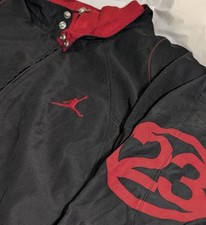 Vintage Nike Air Jordan 23 Jacket Mens XL Black Red Jumpman Logo Windbreaker picture