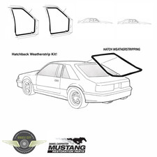 1979-1993 Mustang Hatchback Weatherstrip Kit Door Seals Run Channel Hatch Seal picture