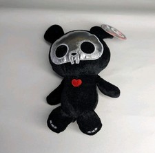 Skelanimals Plush Black Skeleton Dog by Fiesta Stuffed Animal Red Heart Toy RARE picture