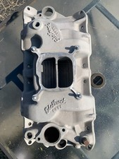 edelbrock vintage gasser sbc small block chevy dual plane manifold 283 327 picture