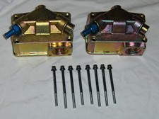 Gearhead Zinc Carburetor Fuel Bowl Center Hung Holley Proform Double Pumper PAIR picture