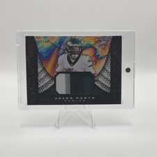 2020 Panini Black Jalen Hurts Eagles RC NASTY 3 COLOR JERSEY NUMBER PATCH 50/50 picture