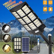 10000W Commercial Solar Street Light Dusk to Dawn Lamp For Parking Lot 3 Colors picture