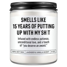 Funny 15 Year Anniversary Candle for Him, Her, Crystal Anniv. Gifts, 15th Wed picture