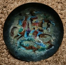 Vintage Karl Drerup Painterly Enamel & Copper 5 7/8