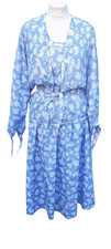 Vintage 70s Windsmoor blue 3 pc vest, cardi & A-line pleat skirt suit set UK 10 picture