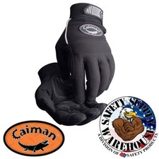 Caiman 1932 Black Synthetic Leather Mechanics Glove picture