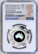 2021 Australia Great Southern Land Mother of Pearl 1oz Silver Coin NGC PF70 ER picture