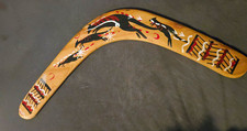Authentic Australian Aboriginal Art Hand-Painted Wooden Boomerang picture