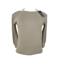 NEW Abercrombie Kids Size 7/8 beige waffle-knit long-sleeve thermal Tee 11-4k picture