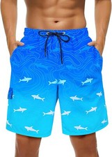 Men's 9 Inch Quick Dry Swim Trunks with Mesh Lining Zipper Pockets Board Shorts picture