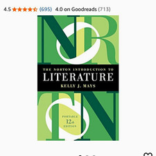 The Norton Introduction to Literature Portable 12th Ed Paperback Kelly J. Mays picture