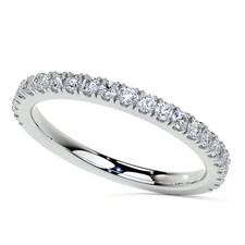 2.00mm Matching Band Round Cut EF VS1 Lab Grown Diamond Solid 14K White Gold picture