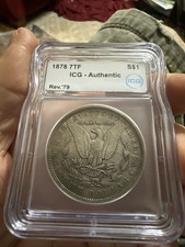 1878-P Morgan Dollar 7TF Reverse of 79  Certified Genuine - Mark Of Zorro 1st Yr picture