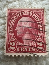 Us Scott#595 1923 2c George Washington, carmine, Dealllll picture