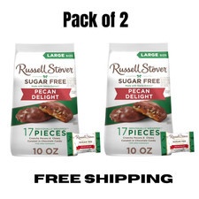 Russell Stover Sugar free Milk chocolate Pecan Delight Stand Up Bag 10 OZ 2Pack. picture