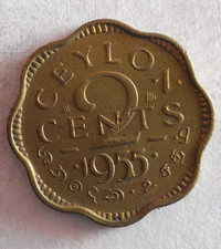 1955 CEYLON 2 CENTS - Excellent Coin -  - Bin #748 picture