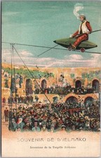 c1910s French Tightrope Walker Postcard 