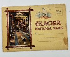 Vintage Glacier National Park Postcard Booklet Hotels Waterfalls Montana AD41 picture