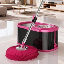 360 Spin Mop Bucket Set Stainless Steel Wringer 2/4/6 Heads Refill picture