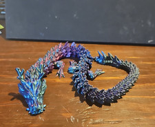 Blue & Purple Dragon Figurine Collectible - Fantasy Genre Dragon Theme picture