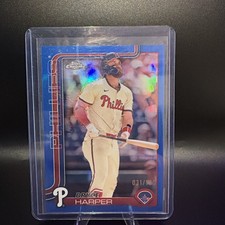 2025 Topps Chrome Bryce Harper Blue Refractor /150 Phillies picture