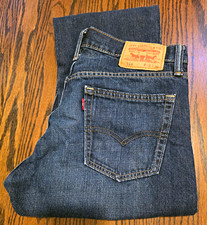 Levi's Men's 514 Slim Fit Straight Dark Wash Blue Denim Cotton Jeans 5-Pocket picture