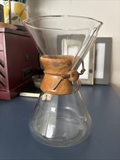 Vintage Chemex Pour Over Coffee Maker - Pyrex Green Stamp - 8 Cup - miUSA picture