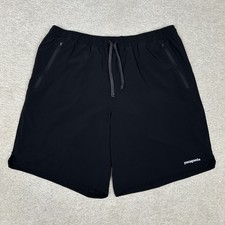 Patagonia Shorts Mens Large Black Nine Trails Running Lined 8