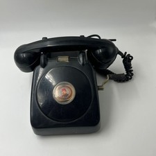 Vintage TEL_RAD Manual Crank Magneto Telephone Black Desk Phone Retro Old picture