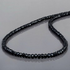 Natural Black Spinel 4mm Beads 925 Sterling Silver 18