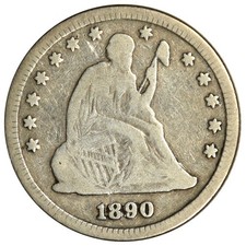 1890 SEATED LIBERTY QUARTER ~ NICE BOLD FINE picture