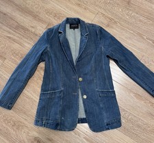 Lafayette 148 New York Women's Blue Blazer Jacket Button Pockets Size 8 picture