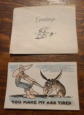 VTG 1930s Anti-FDR Satirical Christmas Card Set Political Tired Ass picture