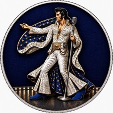 Colorized 2026 1 Oz Silver Eagle - Elvis Presley Blue Suede Edition .999 Fine picture