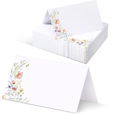 120 Pcs Wildflower Place Cards Tented Blank Table Name, Bright picture