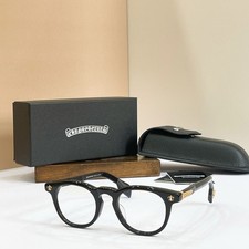  CHROME HEART CH8248 Black Frame Clear Lens Round Eyeglasses 49 21-154  picture