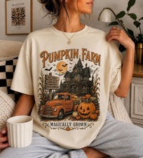 Spooky Season Shirt, Vintage Halloween Shirt, Pumpkin Farm Ghost Tee picture