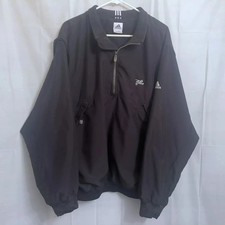 Adidas 1/2 Zip Windbreaker Jacket Men's Extra Large Black Pine Trace Golf Club picture