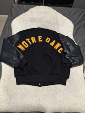 Vintage 90s Holloway Notre Dame Varsity Jacket L Made In USA Rudy Back T picture